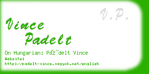 vince padelt business card